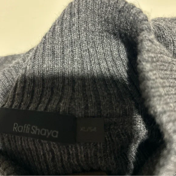 Raffi Button Henley Sweater Men’s XL/54 Gray Cashmere Wool Cotton Quiet - Picture 6 of 10